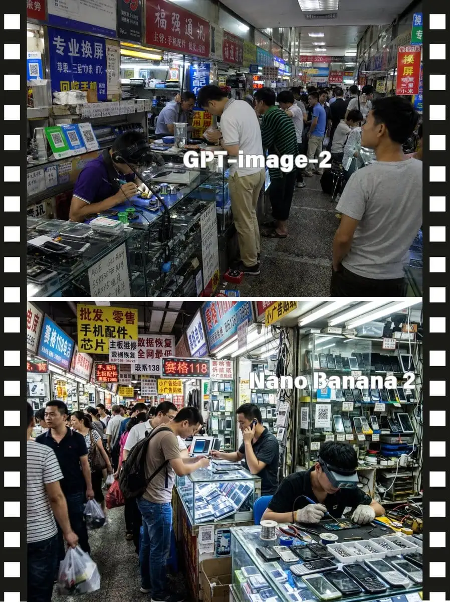 中国手机市场分屏对比海报