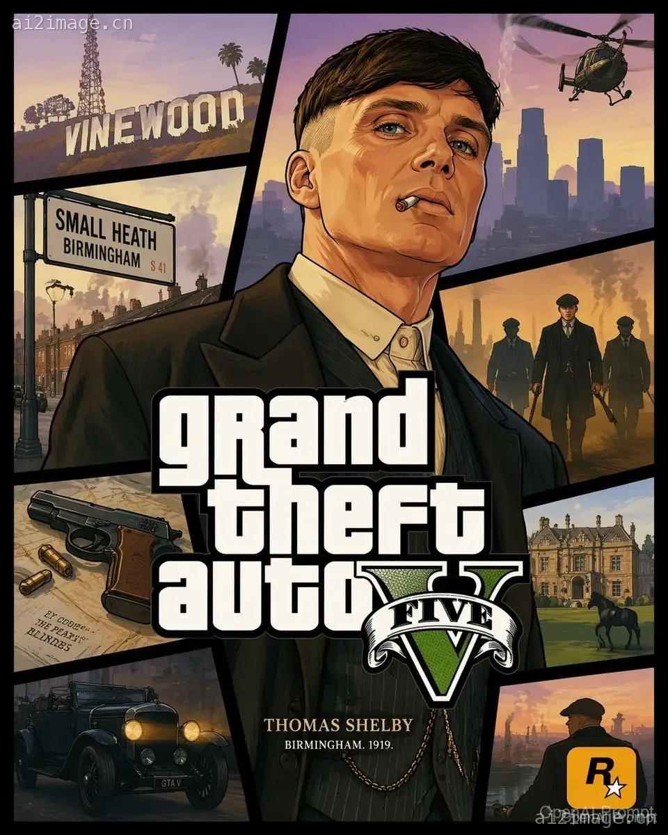 GTA V 风格跨界封面艺术