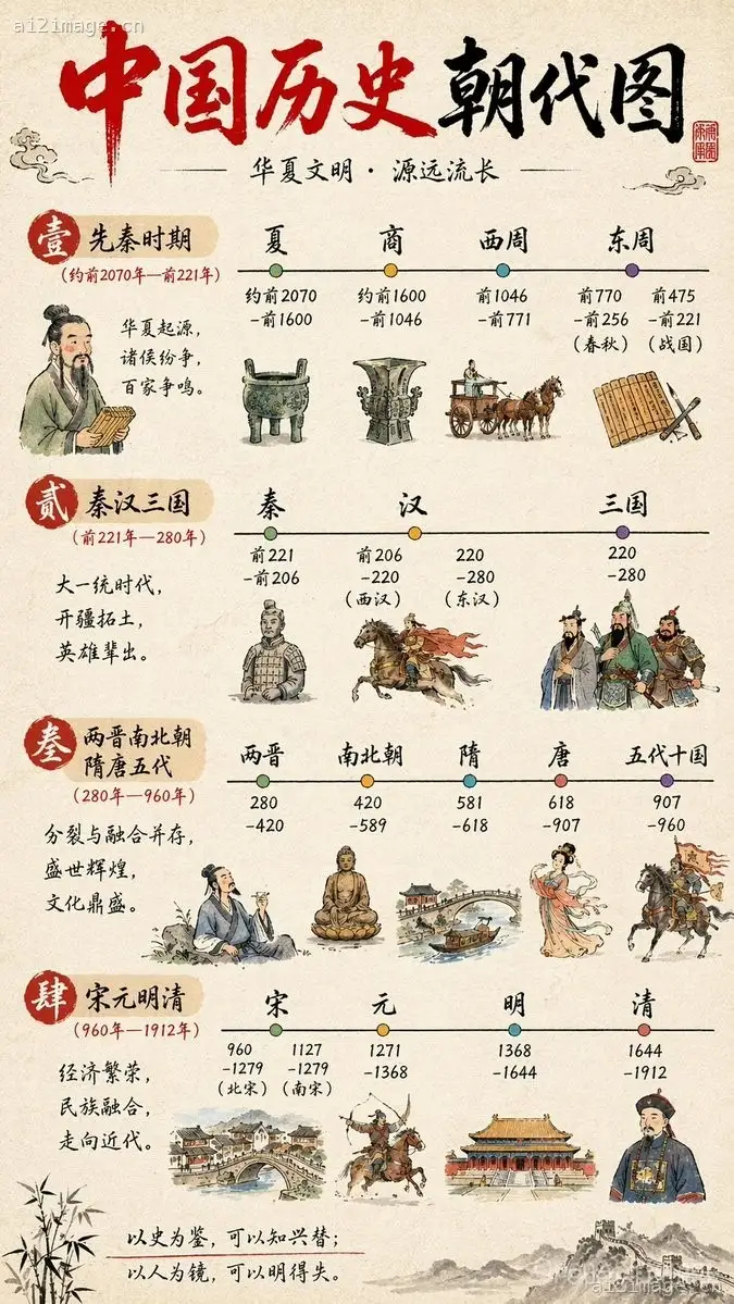 中国历史时间轴信息图