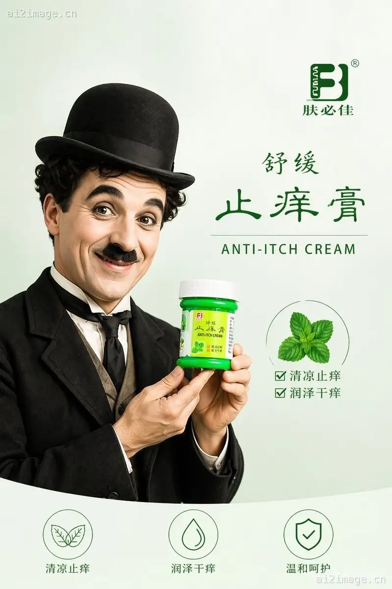 极简风止痒膏海报
