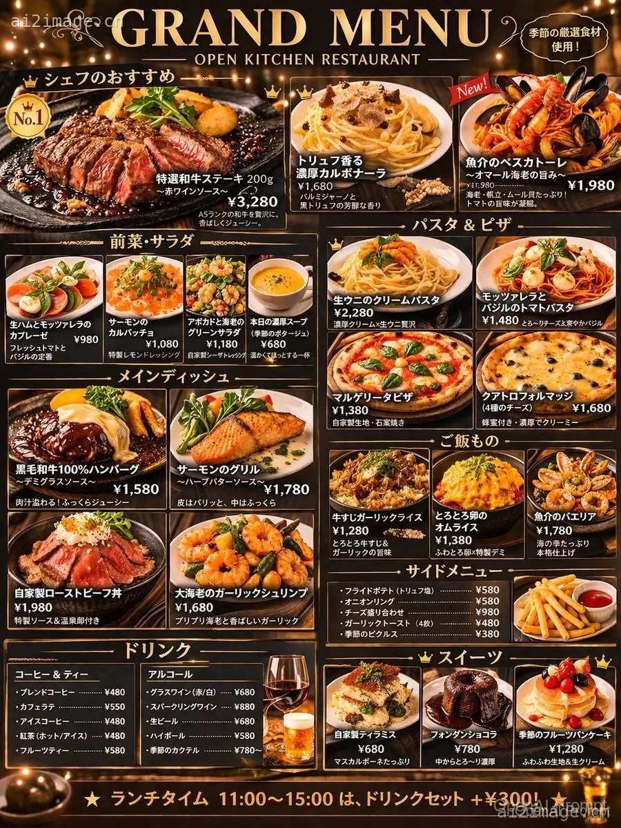 综合餐厅主菜单设计