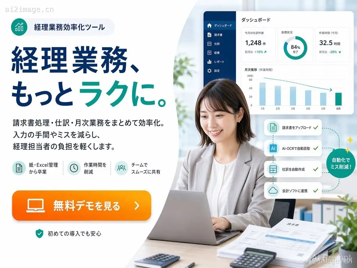 日本会计 SaaS 英雄横幅广告
