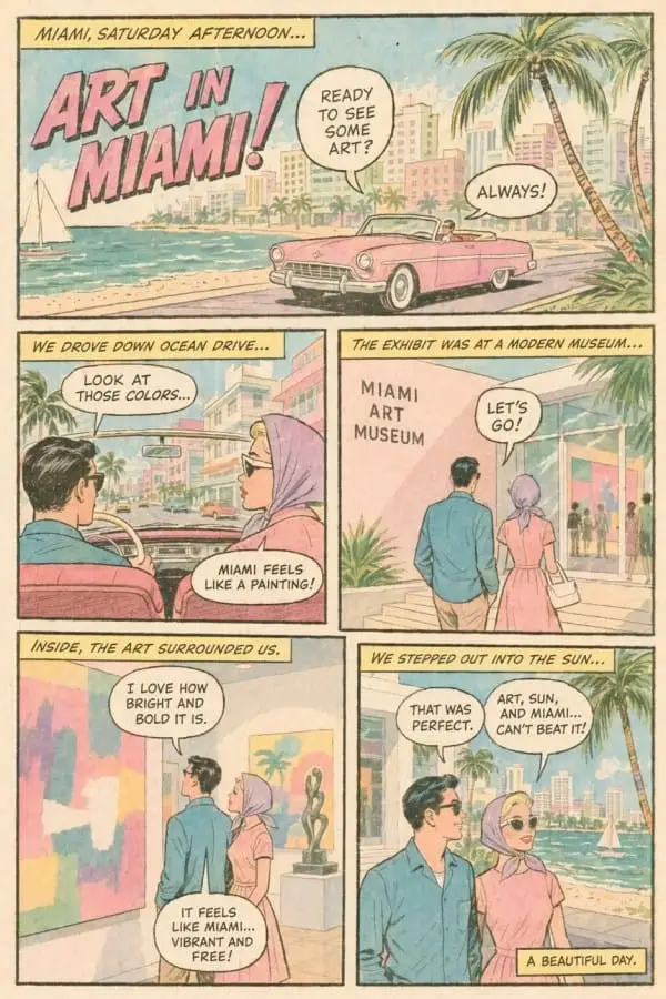 复古迈阿密漫画:艺术约会之页