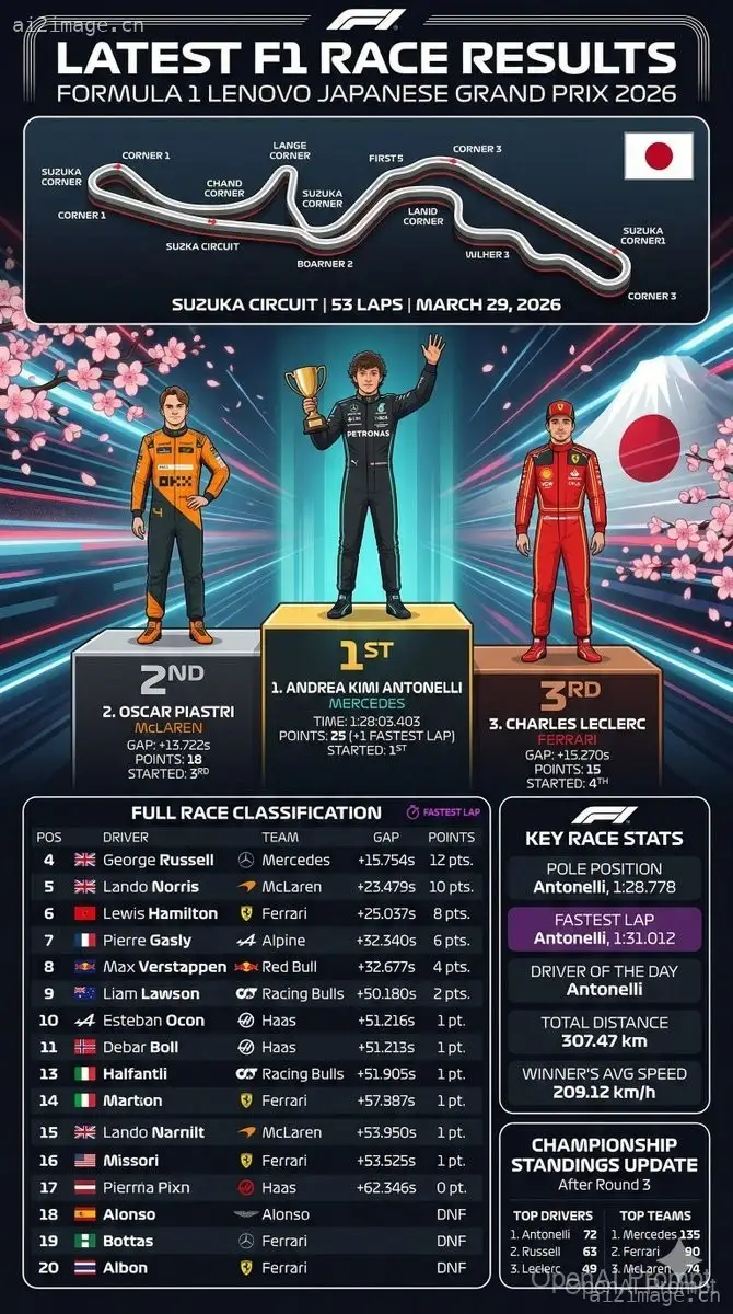 F1 比赛结果信息图