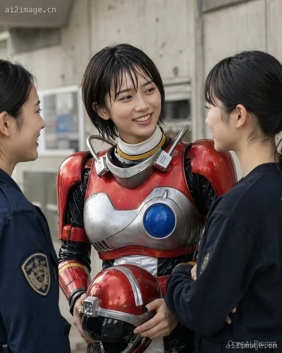 复古科幻女英雄与警察