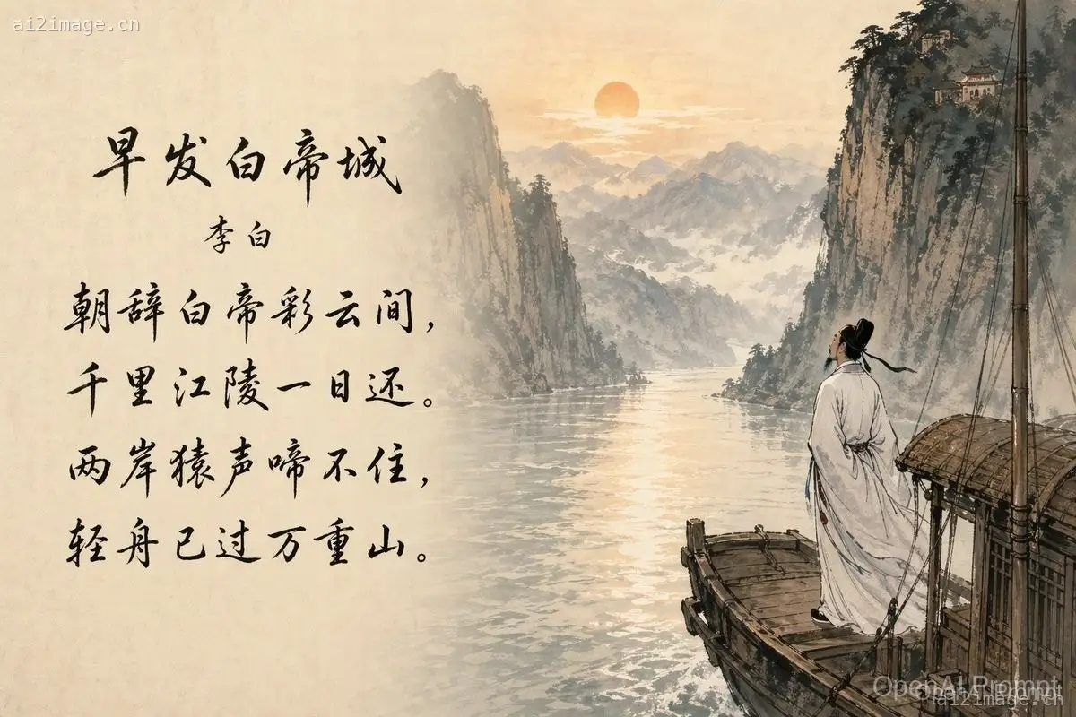 中国古典诗词山水画卷