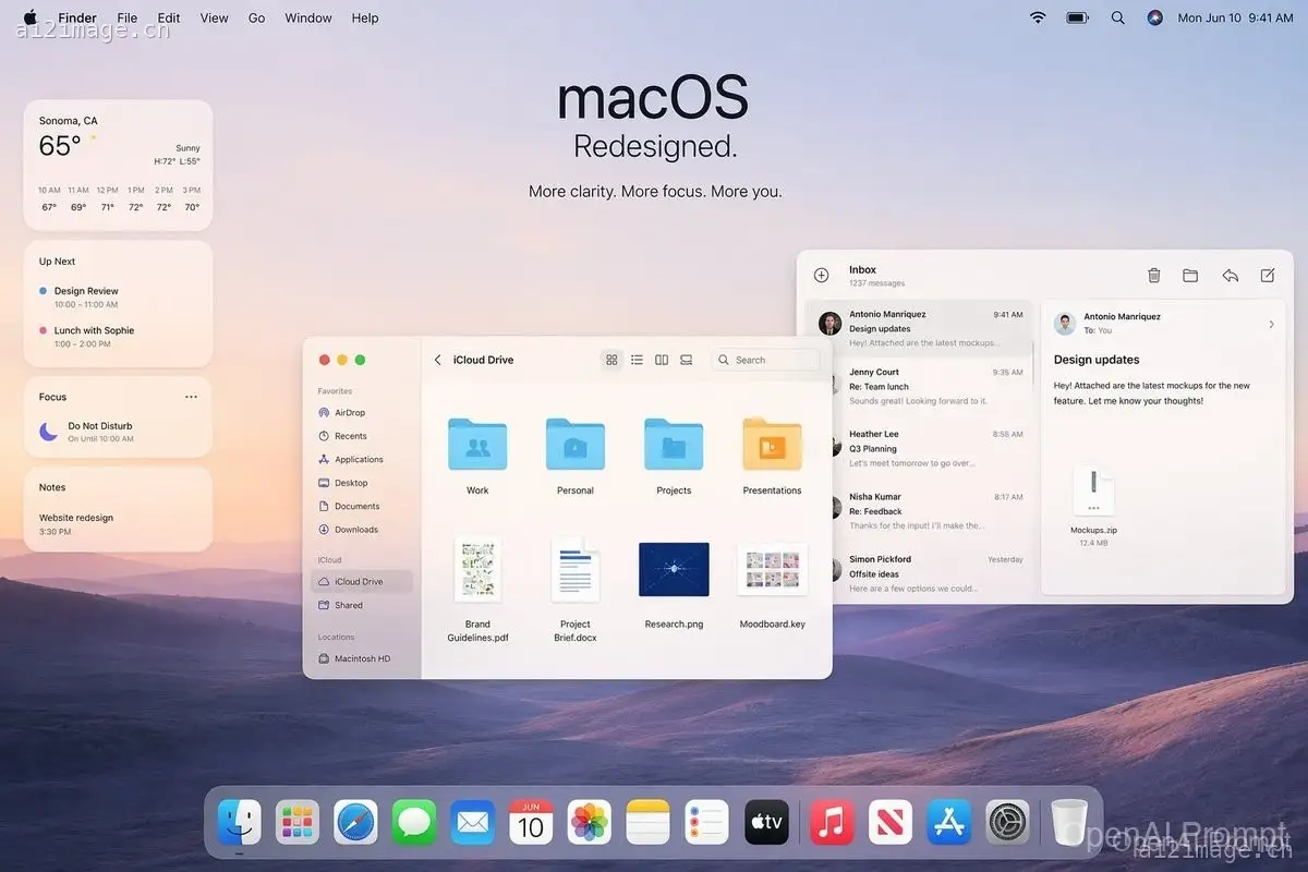 Apple macOS 重新设计宣传样机
