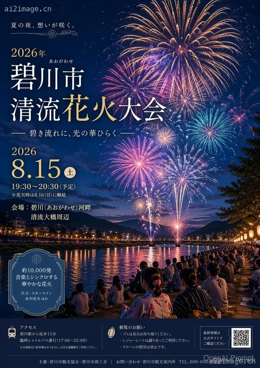 Japanese Fireworks Festival Poster