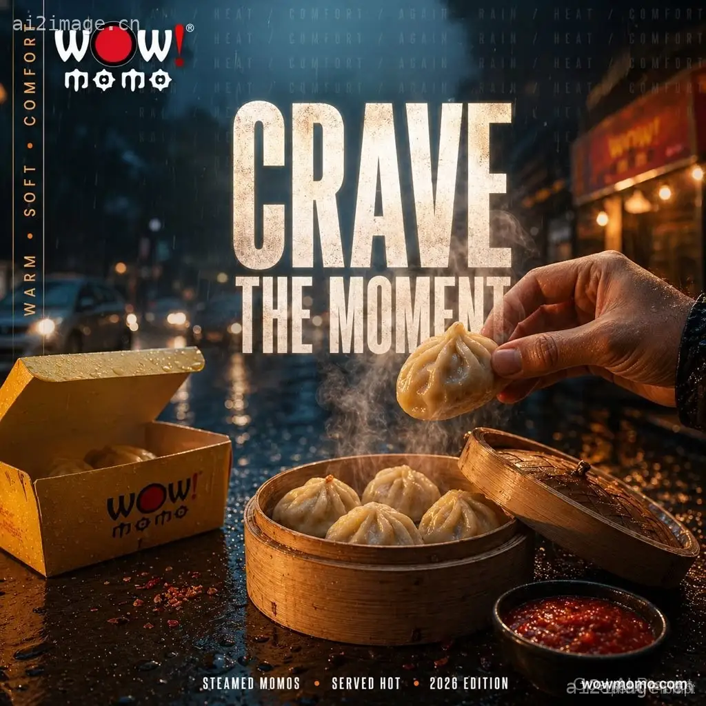 电影感雨夜街头美食广告