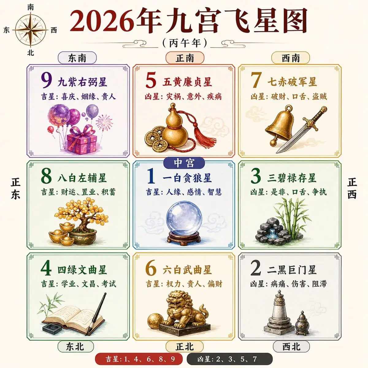 2026年九宫飞星图风水信息图