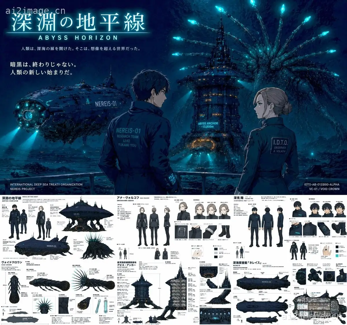 Sci-Fi Deep Sea Concept Art & Reference Sheet