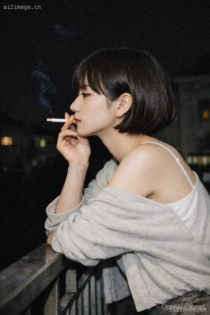 电影感夜间女性肖像摄影