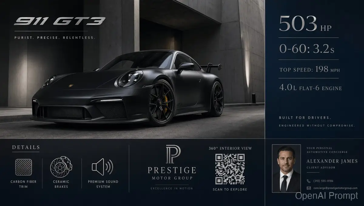 豪华 GT3 经销商海报