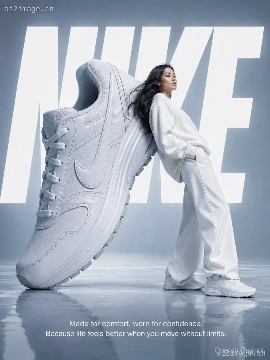 基于参考图的 Nike 超现实海报