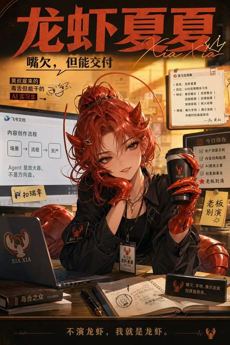 恶魔AI实习生办公室海报 | 毒舌职场风AI营销视觉