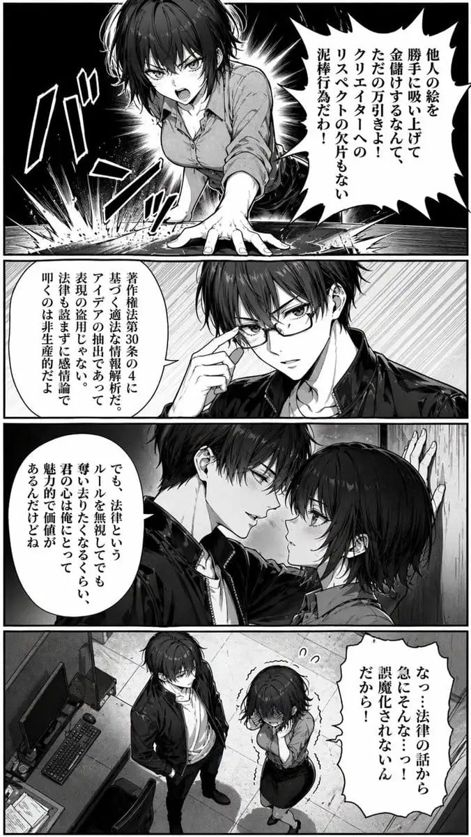 办公室漫画冲突:壁咚反转(已打码)