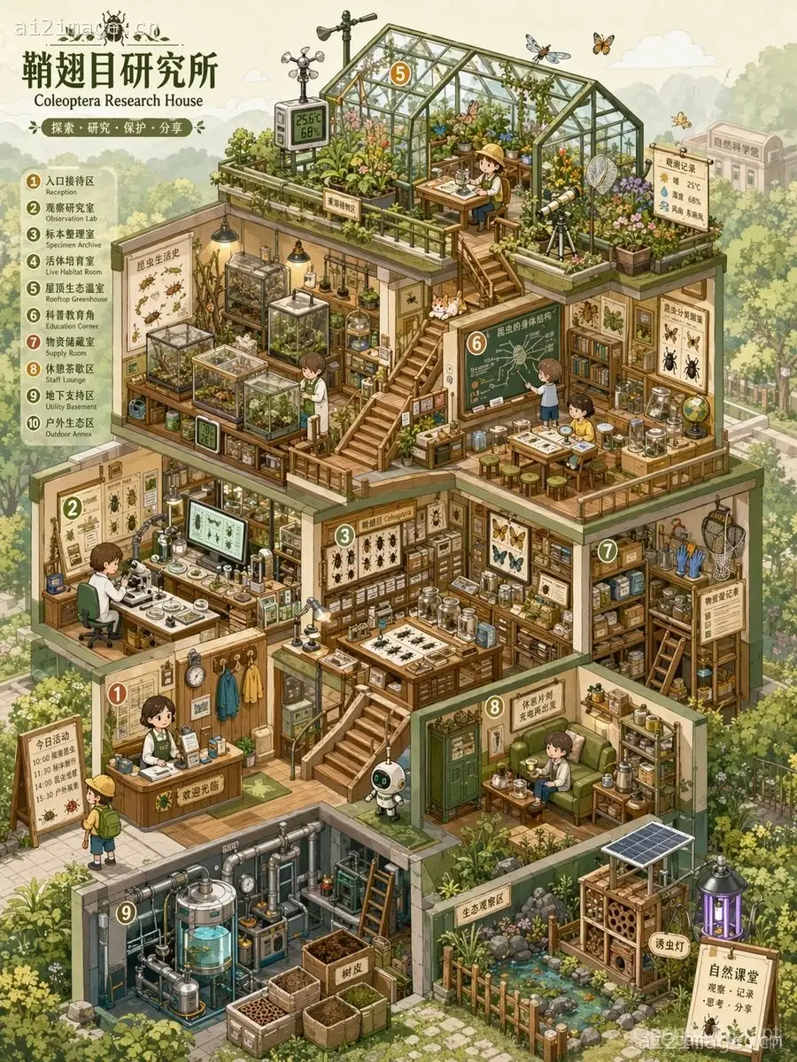 等轴测微观世界剖面档案
