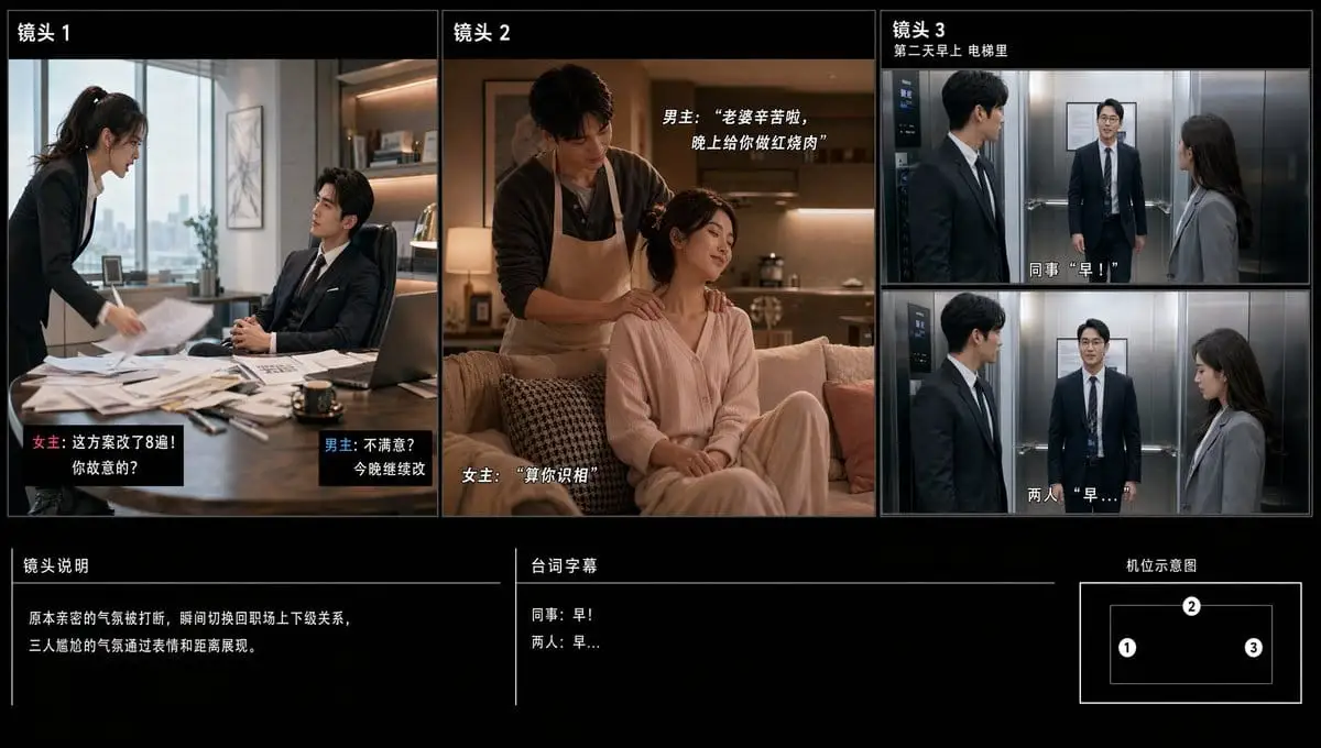 中文短剧电影感分镜表大师