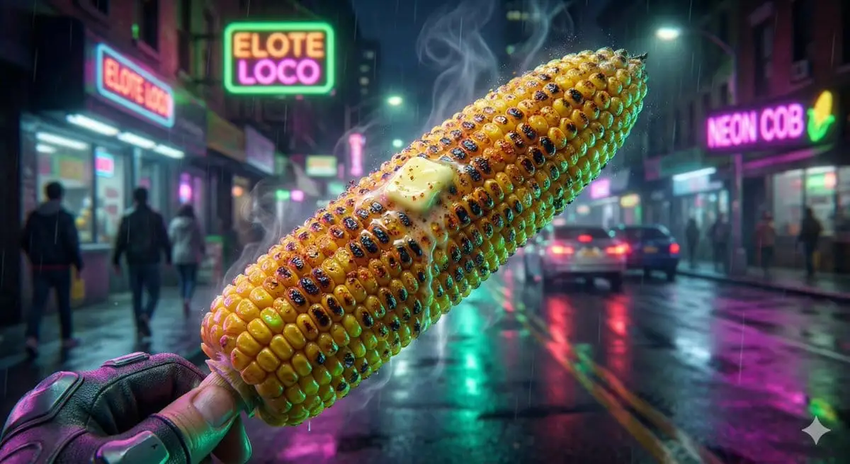 霓虹街头美食广告:赛博朋克视觉盛宴