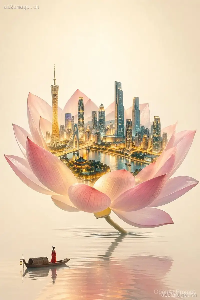 一花一世界城市插画