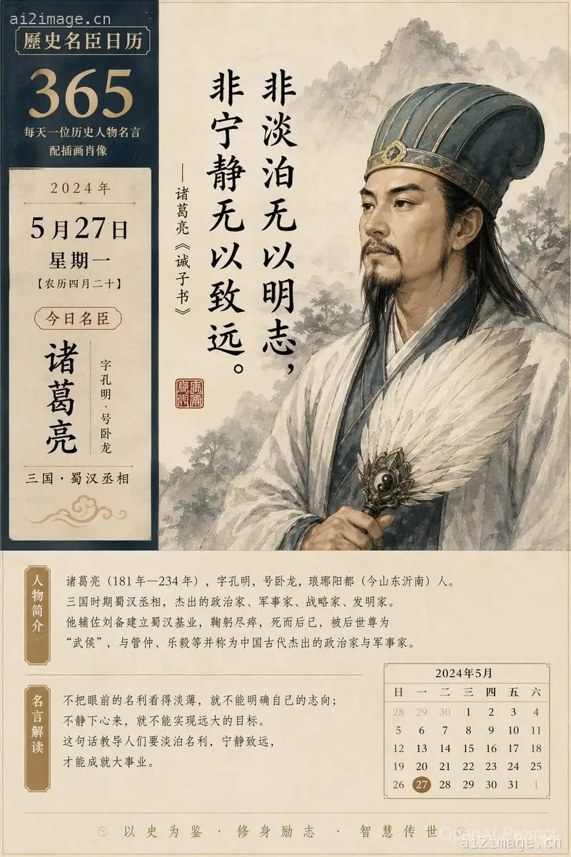 历史人物日历提示词