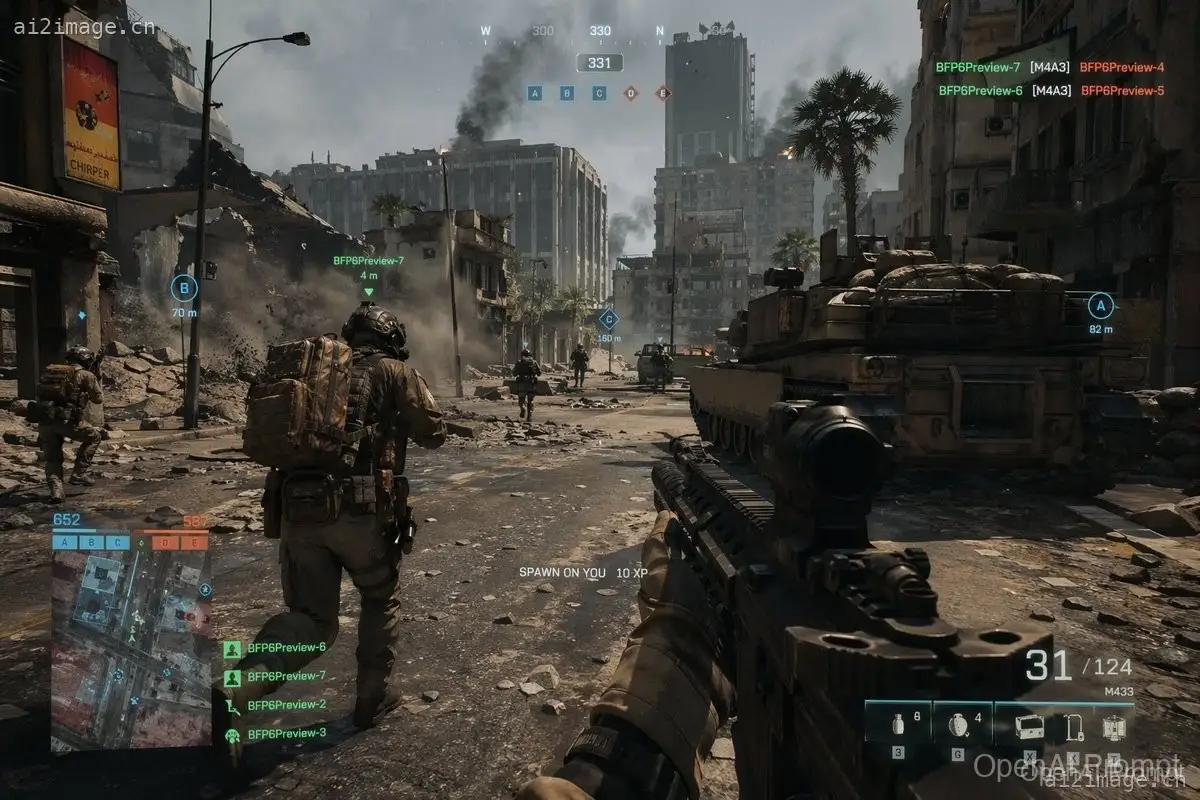 Battlefield 游戏内截图提示词