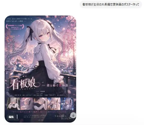 动漫爱情电影海报|日式看板娘伤感回眸