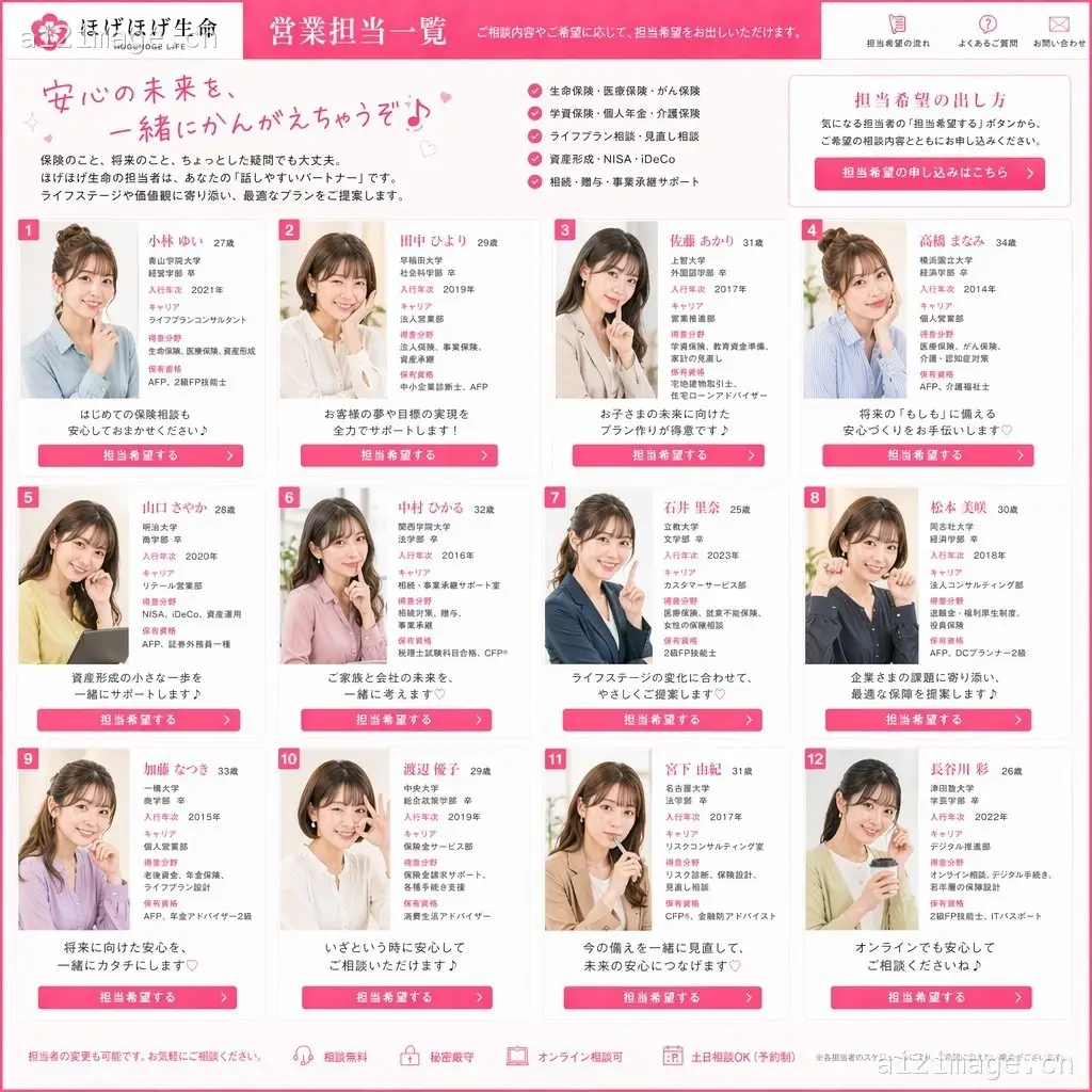日本保险公司员工名录演示稿