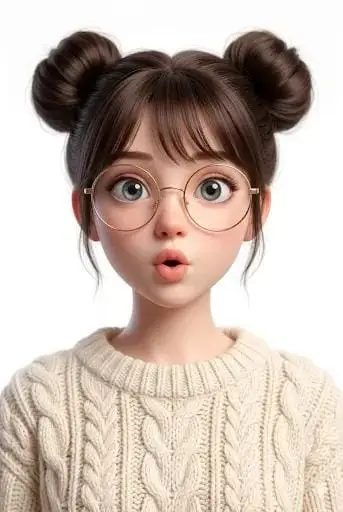 迪士尼皮克斯风格3D角色肖像 | 可爱大眼萌妹设计