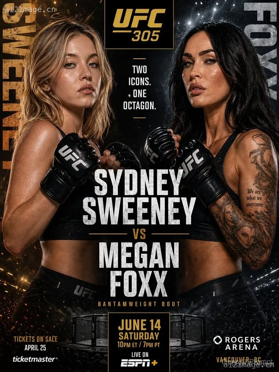 UFC 风格女子格斗海报