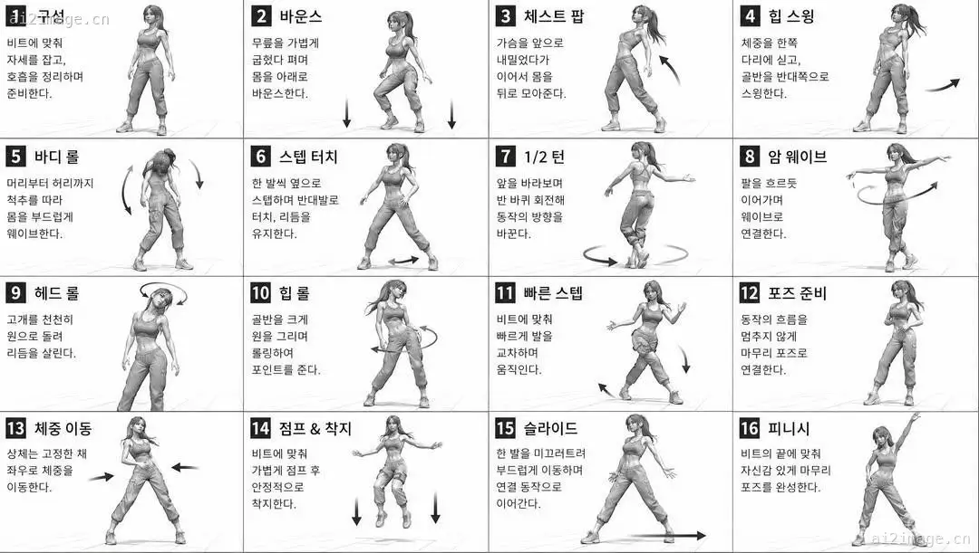 舞蹈动作参考表