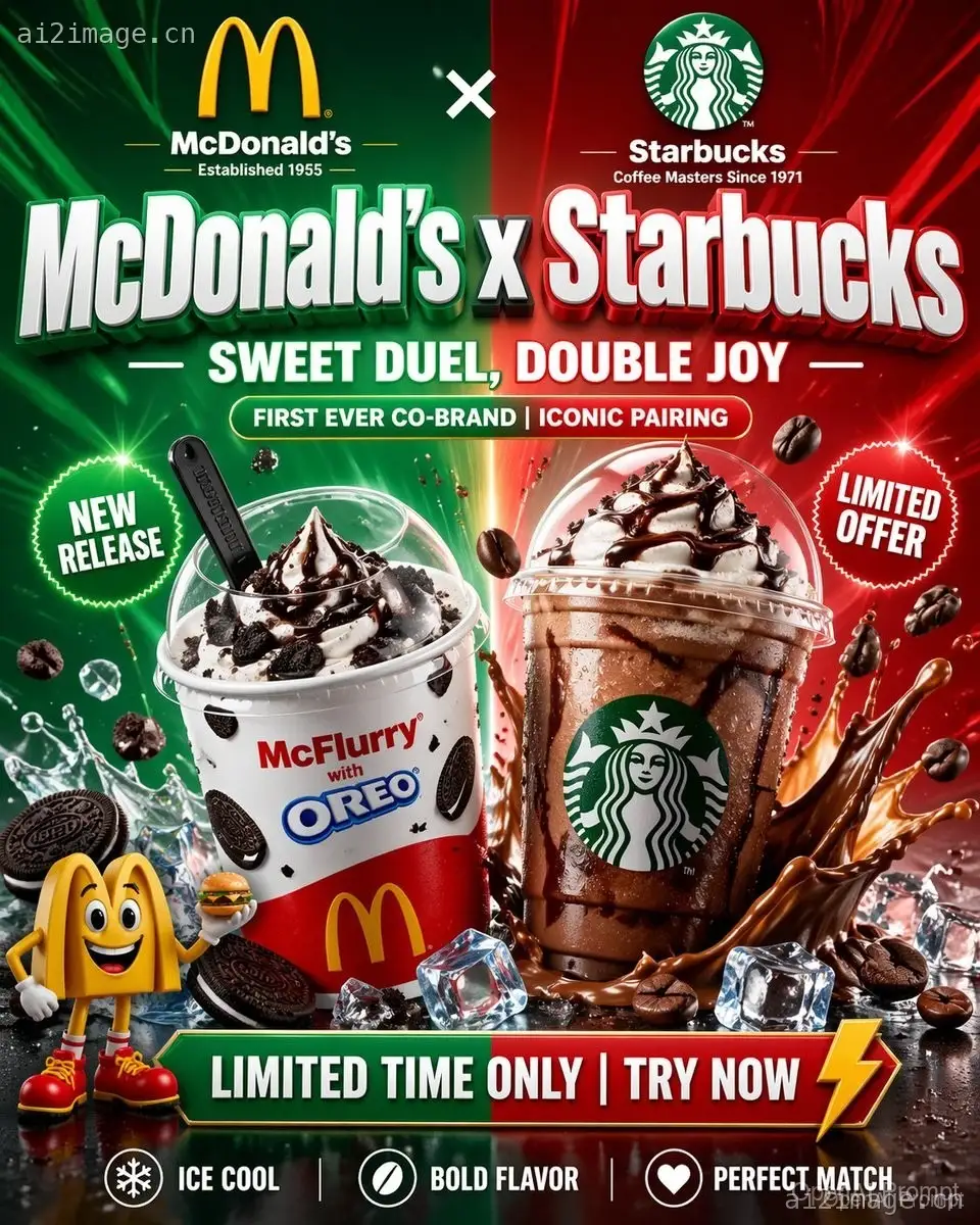 McDonald's x Starbucks 联名宣传海报