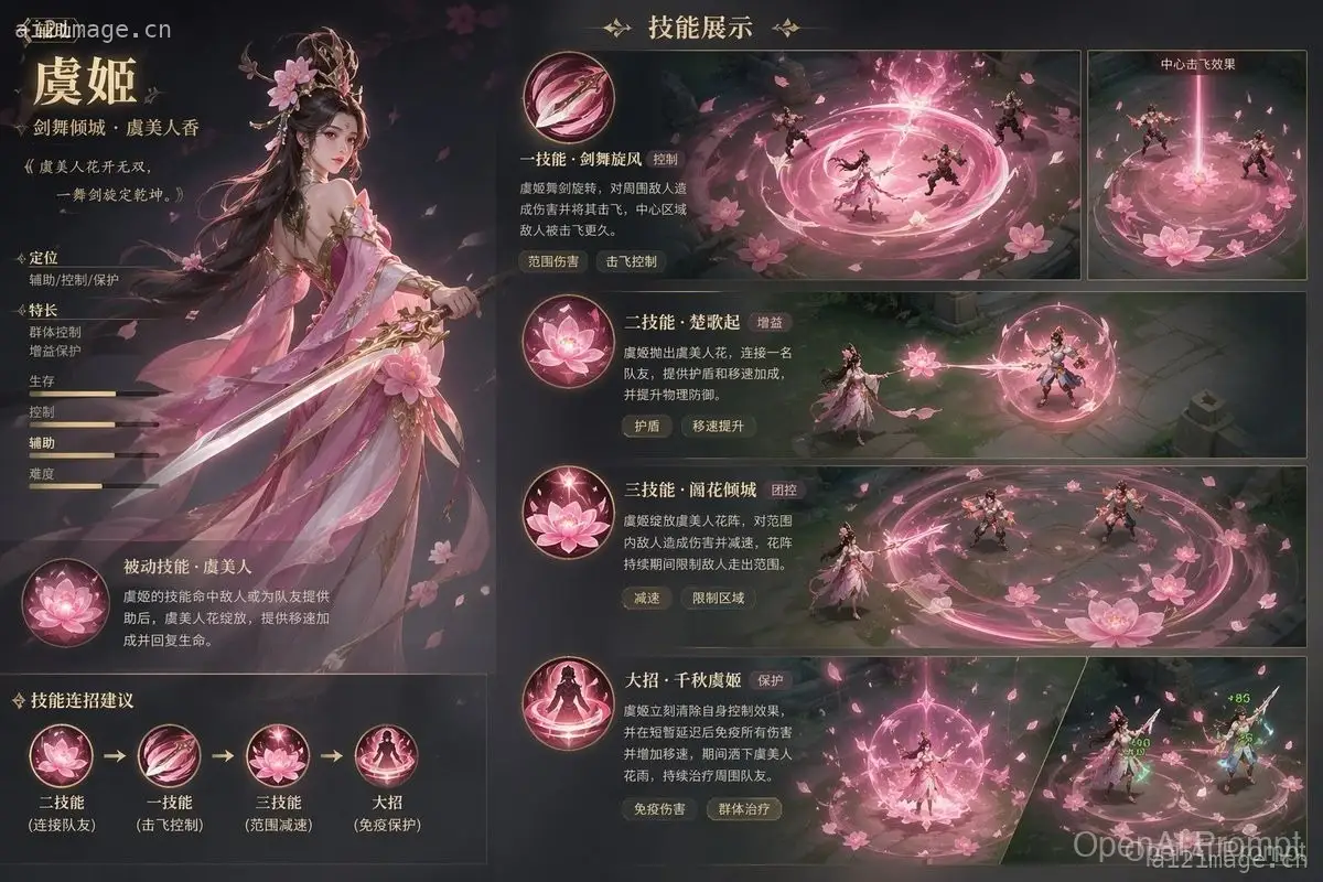 游戏角色技能概念提示词