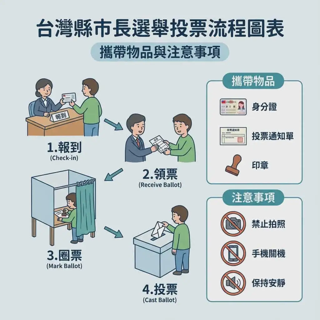 台湾县市长选举投票流程图解指南