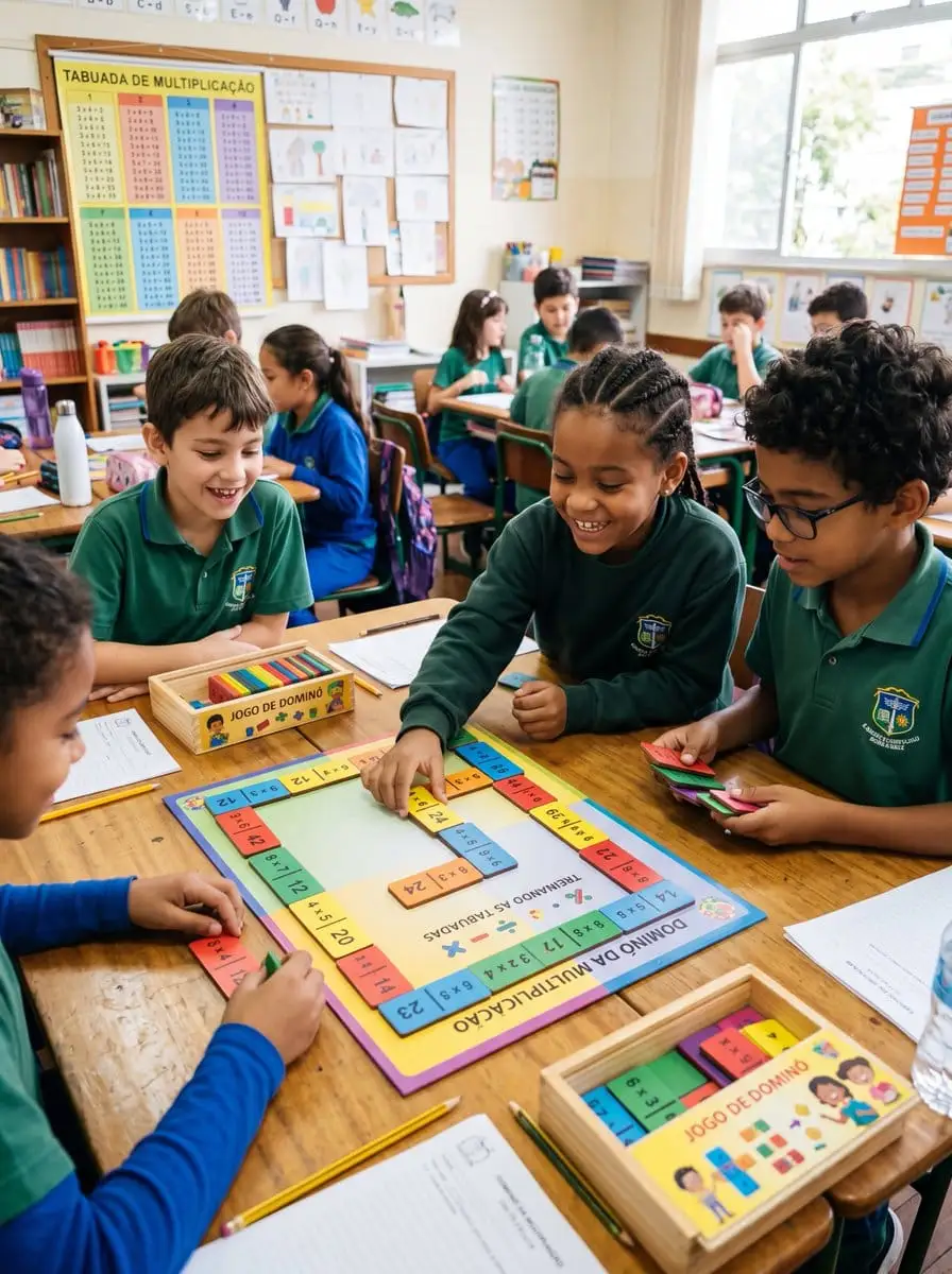 小学数学课堂:乘法多米诺骨牌游戏