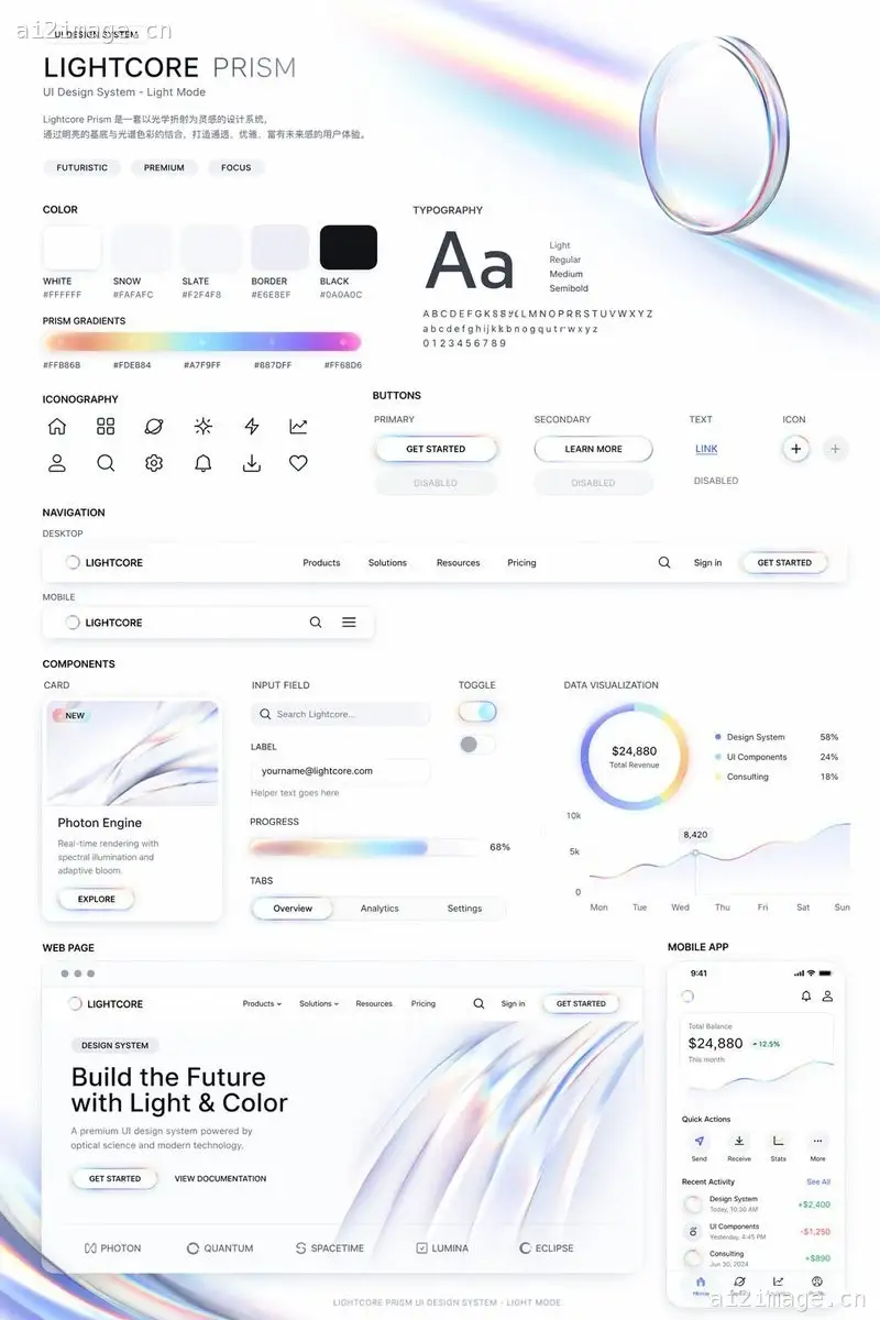 浅色模式 UI 设计系统项目