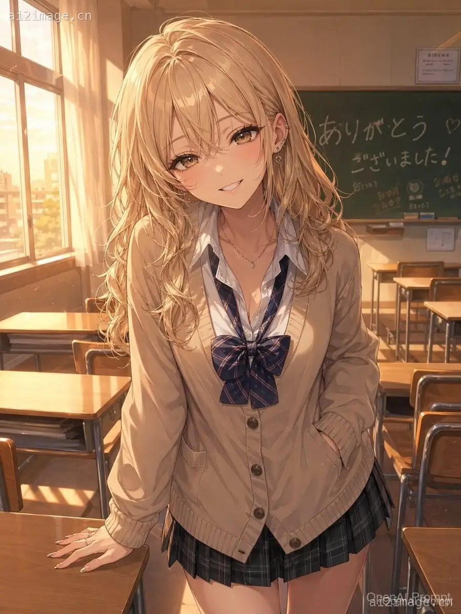 黄金时刻的辣妹(Gyaru)在教室