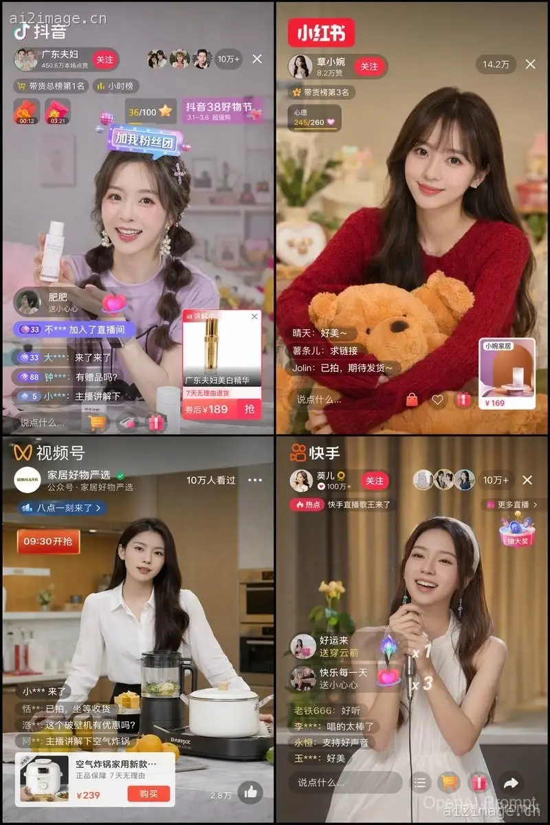 中国直播 App UI 网格图