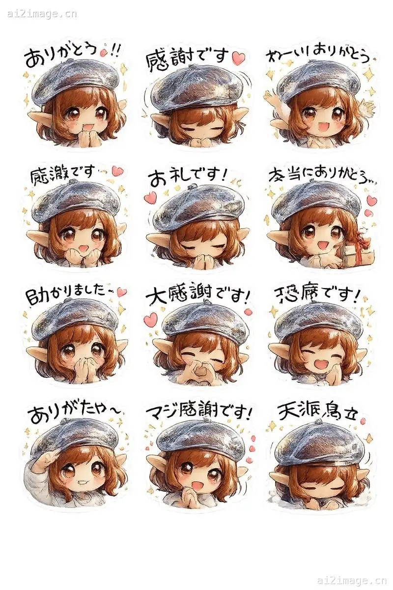 精灵女孩感谢贴纸集