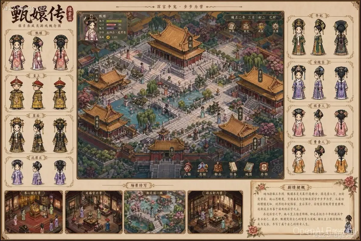 历史剧像素艺术概念