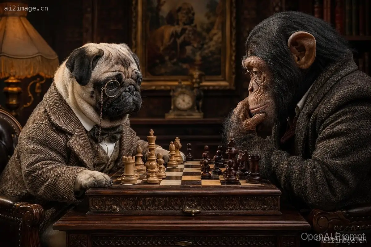 维多利亚风格动物象棋对弈