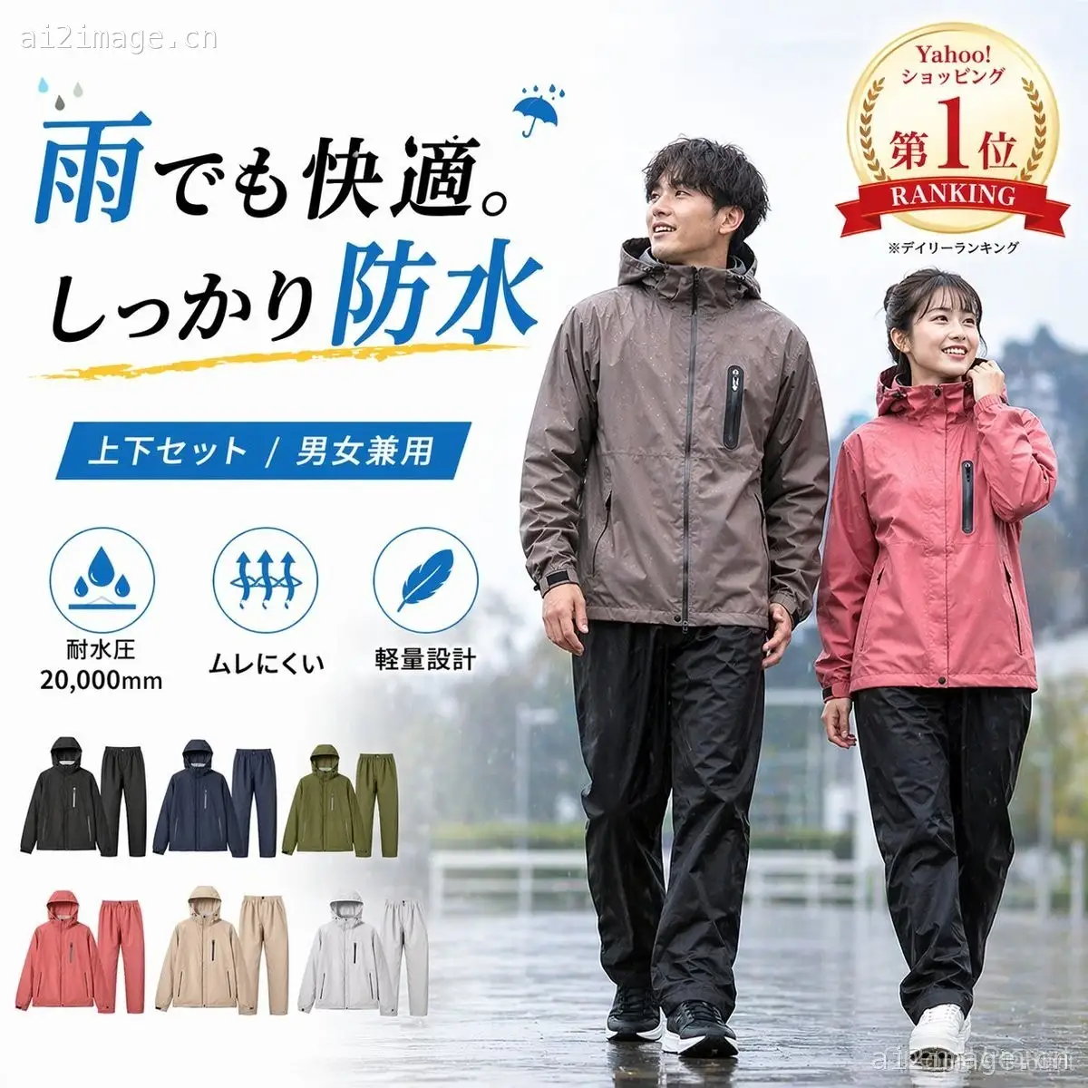 日式防水雨衣广告