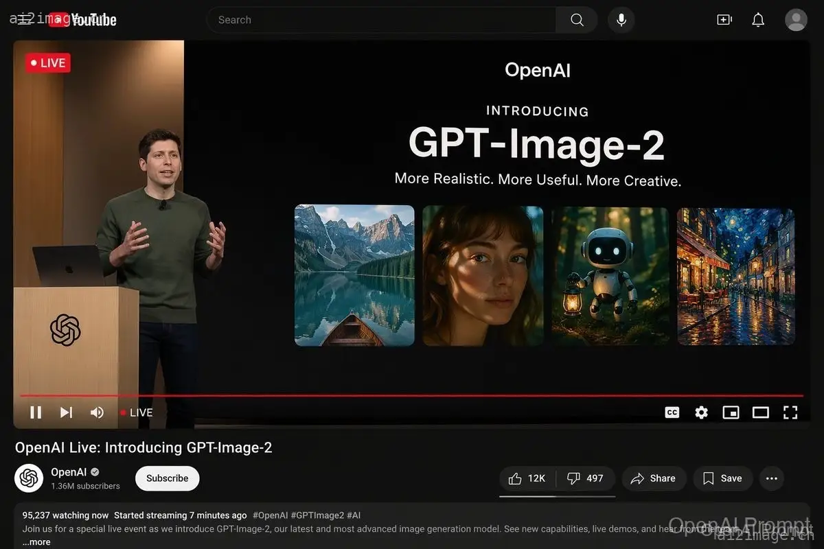 YouTube 直播演示界面模型