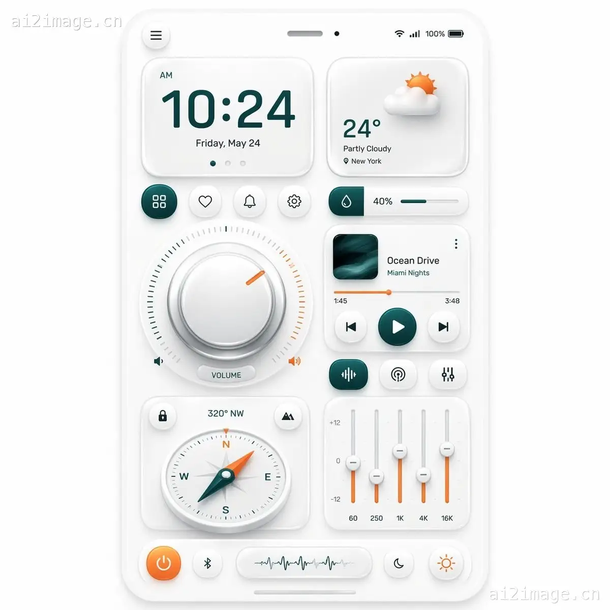拟态风格智能仪表盘 UI
