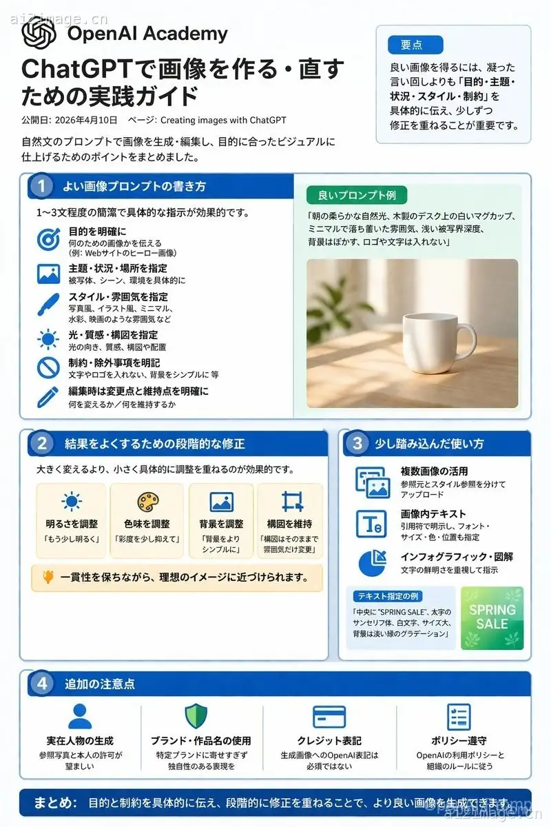 ChatGPT 图像生成指南信息图