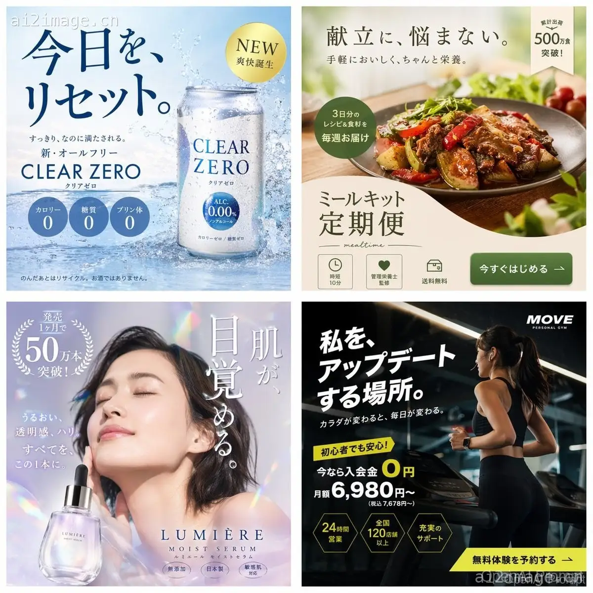 4 格日式广告横幅网格