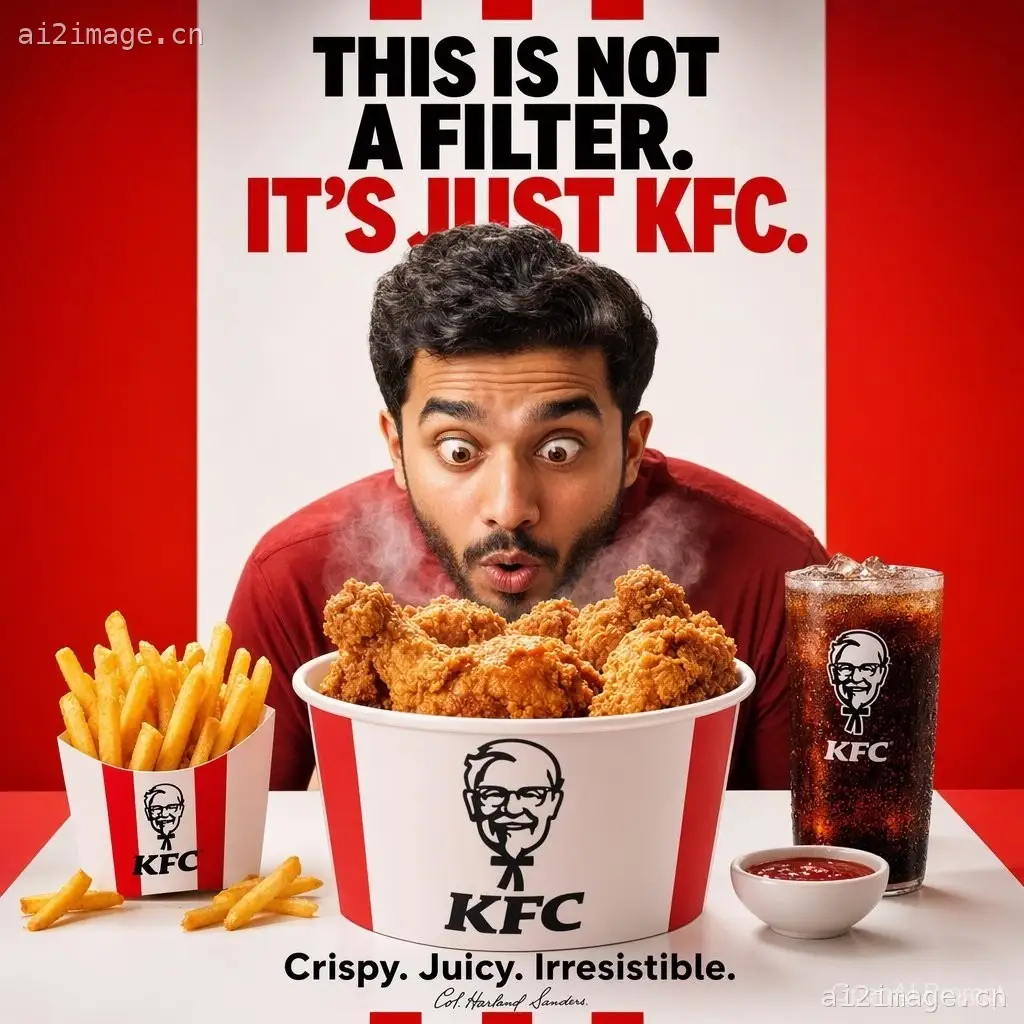 醒目的 KFC 食品广告海报