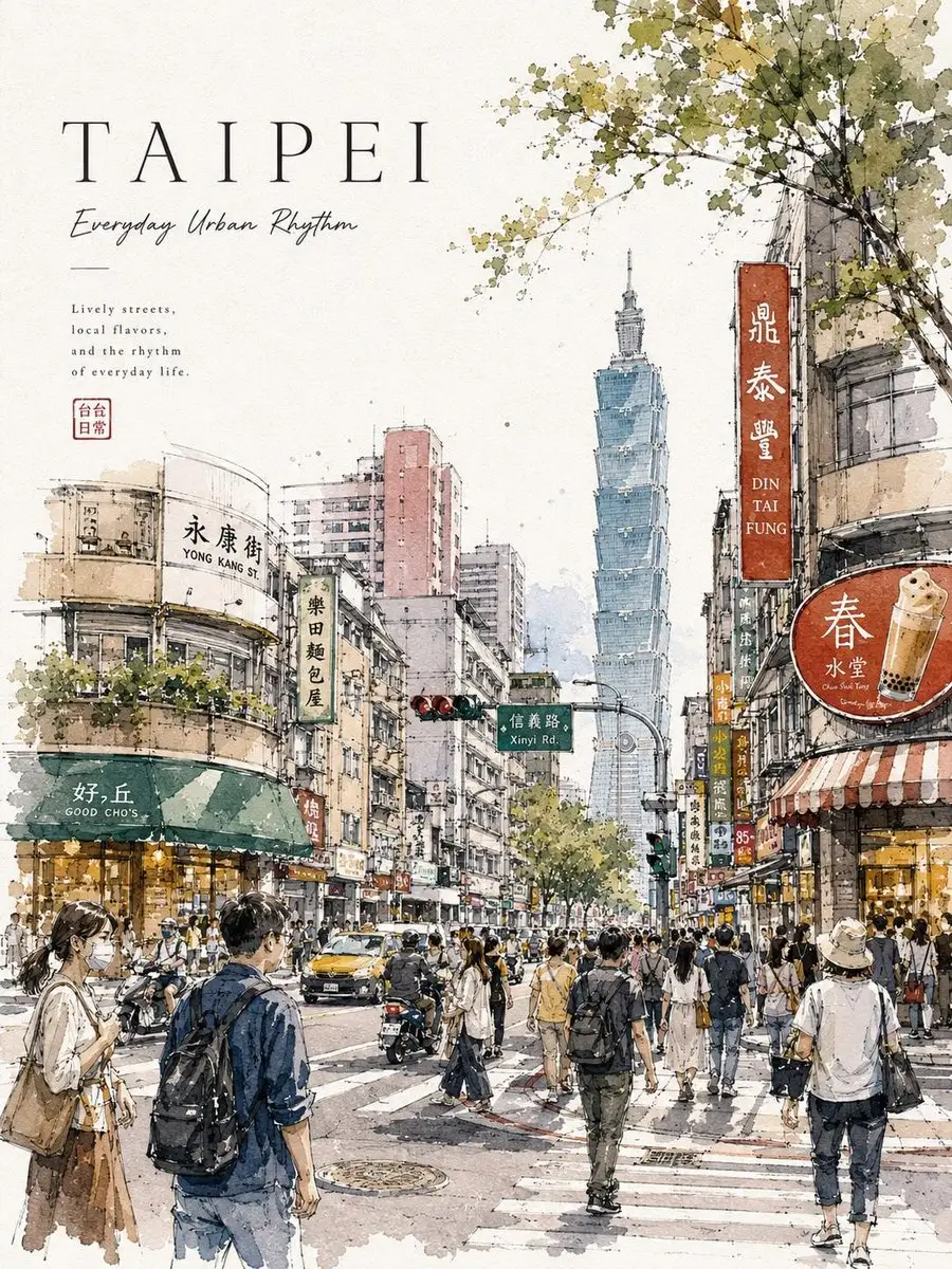 Watercolor Urban Travel Poster