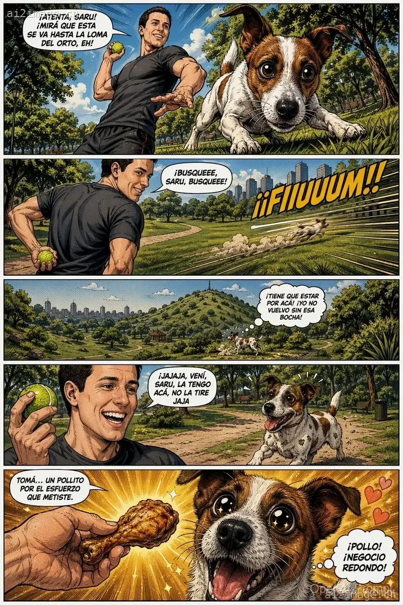 有趣的狗狗公园漫画页面