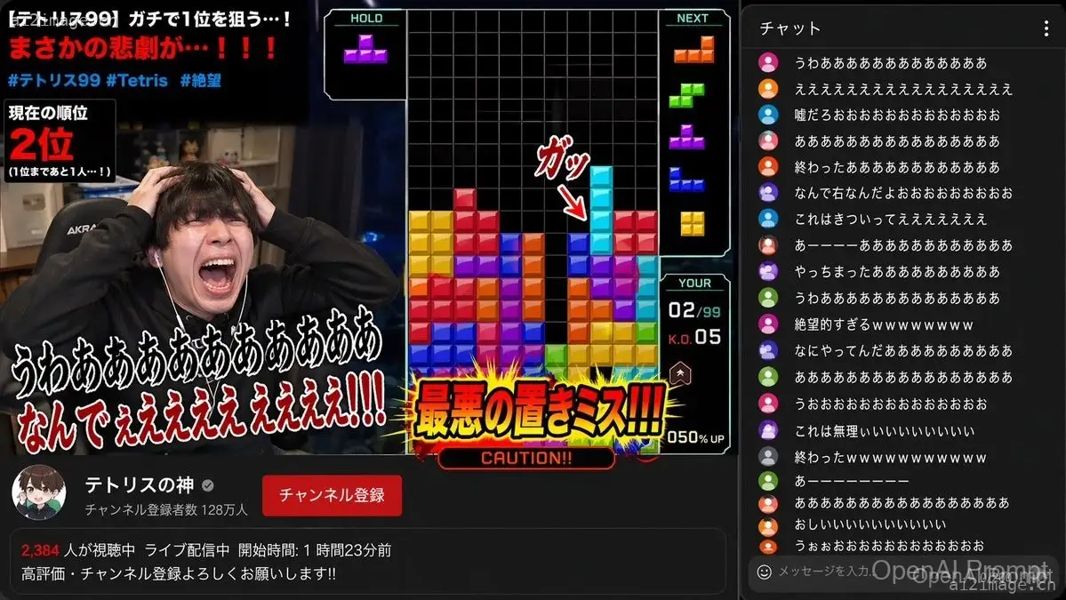 YouTube 游戏直播绝望场景